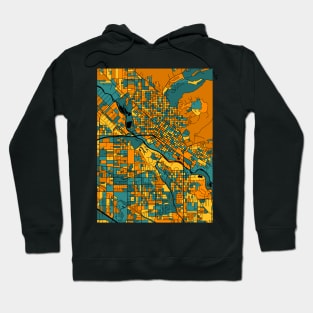 Boise Map Pattern in Orange & Teal Hoodie